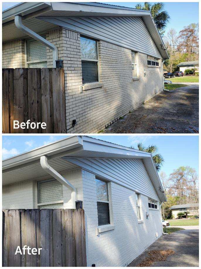painting brick house before and after