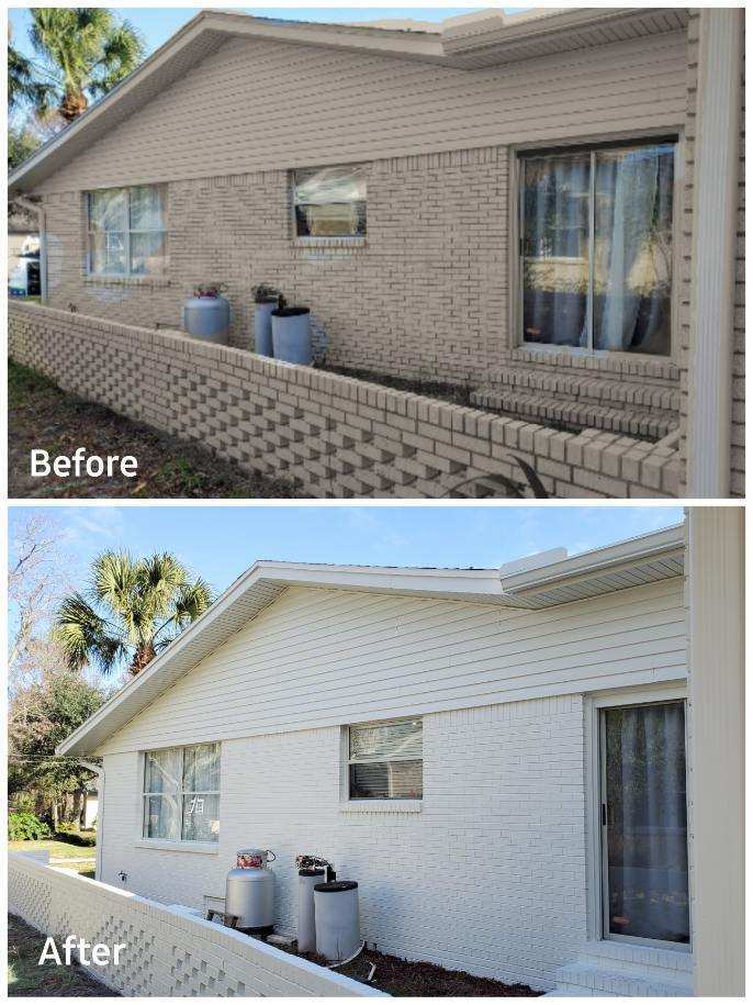 Brick house exterior makeover