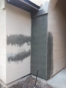 Stucco crack repair before exterior painting in Jacksonville FL