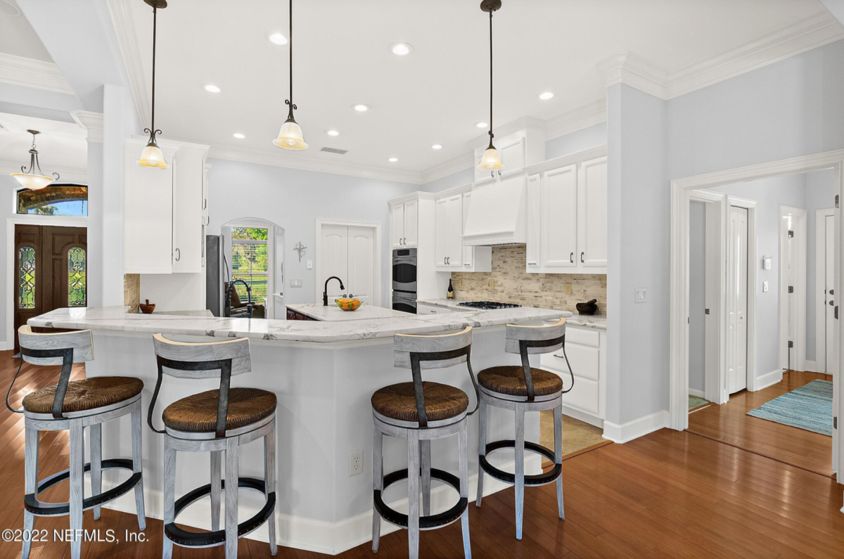 White kitchen cabinet painting and refinishing in San Jose Jacksonville FL