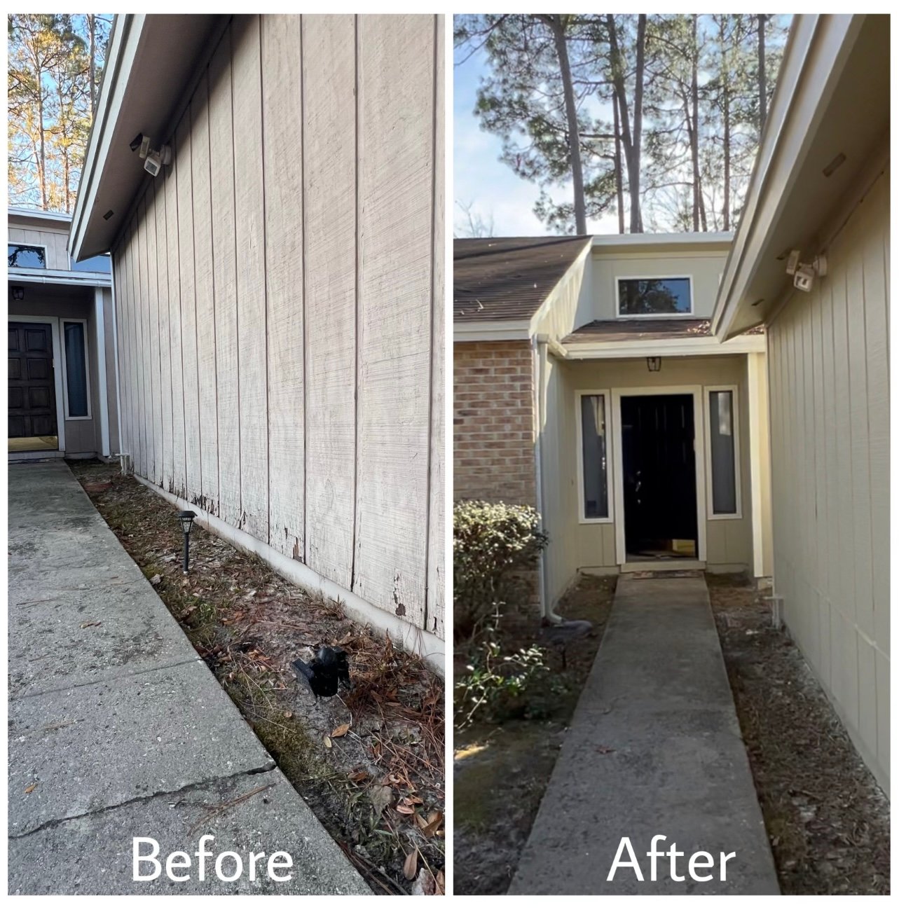 Wood siding repair before exterior house painting in Mandarin Jacksonville FL