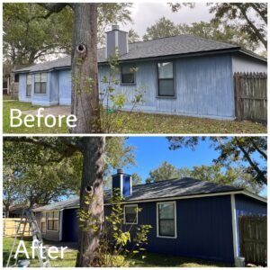 Professional exterior painting in Mandarin Jacksonville FL with wood siding repair James Hardie siding prep and trim repairs