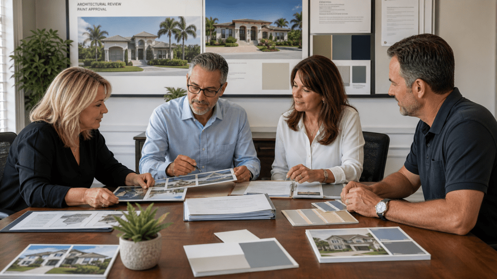 Jacksonville HOA-ARB exterior paint color guide for Queens Harbour and Marsh Landing neighborhoods.