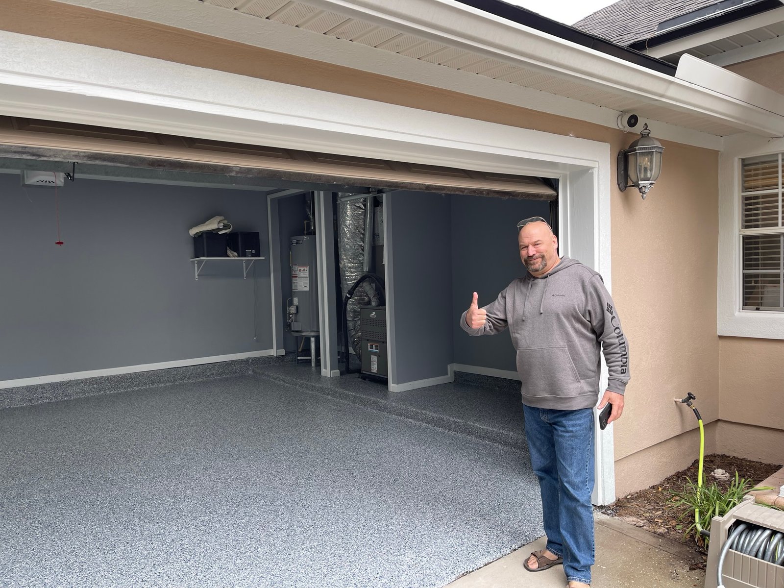 Finished garage floor coating project in Palencia, St. Johns County, Florida