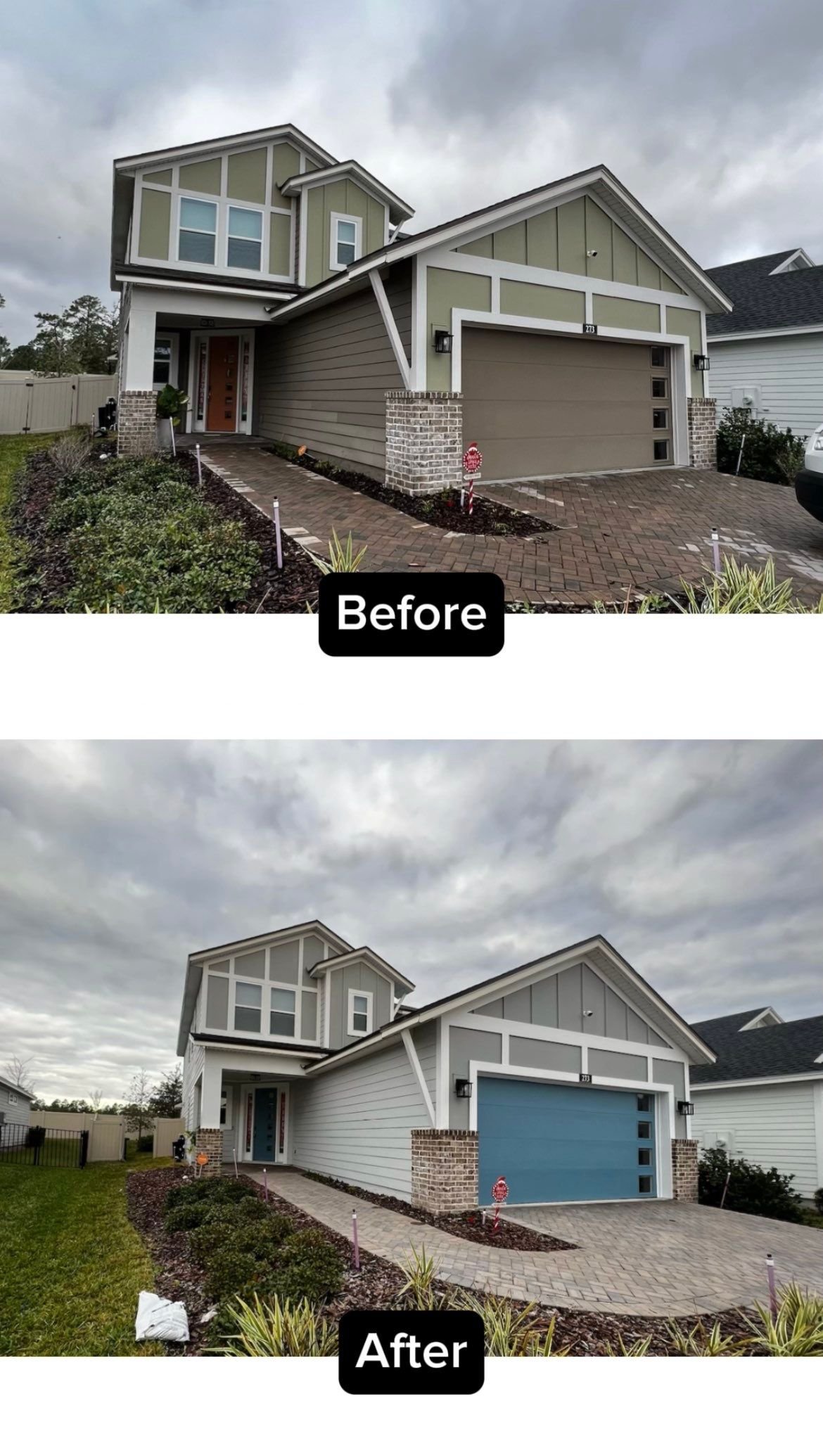 Jacksonville painting contractor before and after project completed by A New Leaf Painting