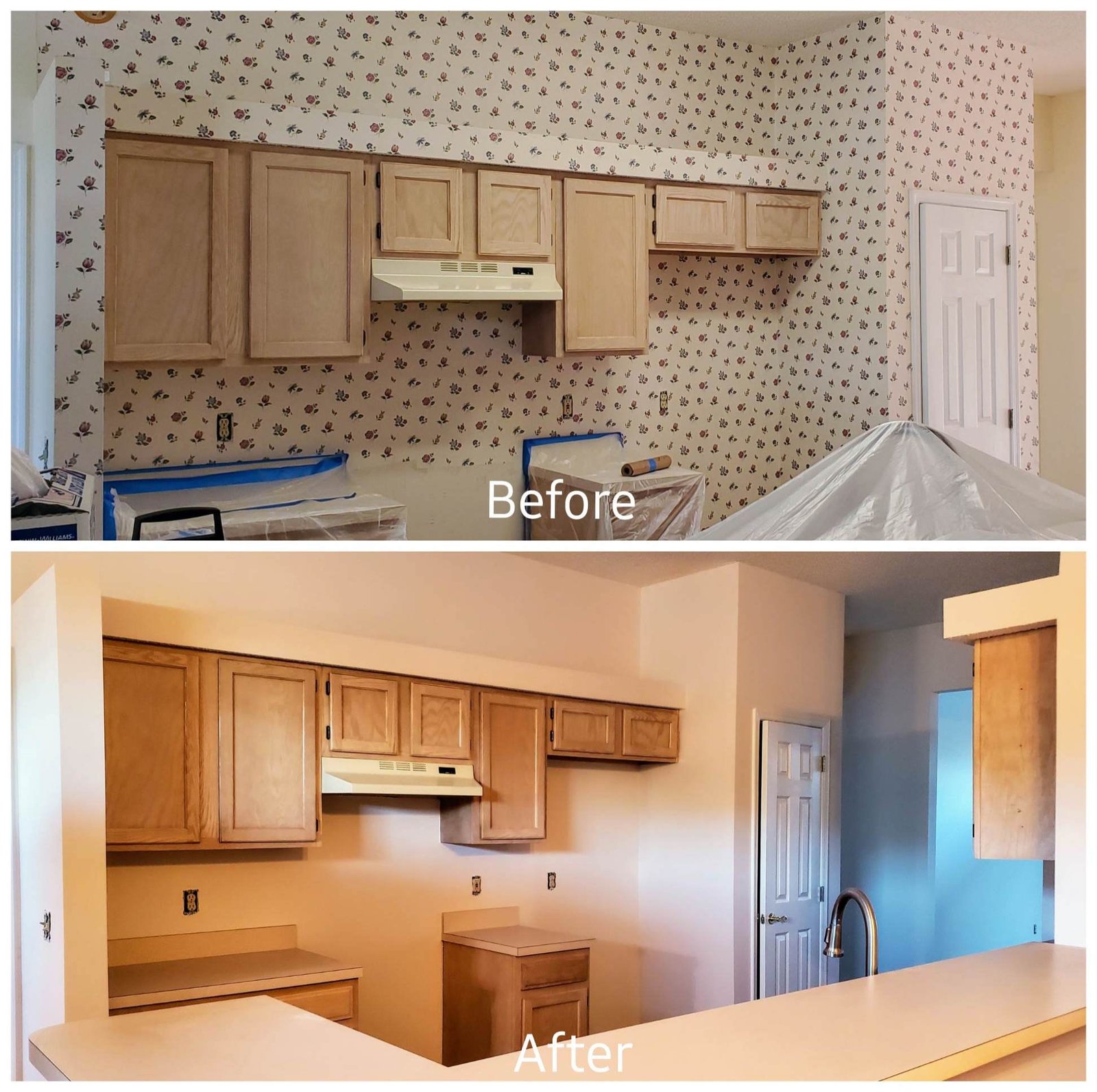 Wallpaper removal and wall prep before interior painting in St. Augustine, FL