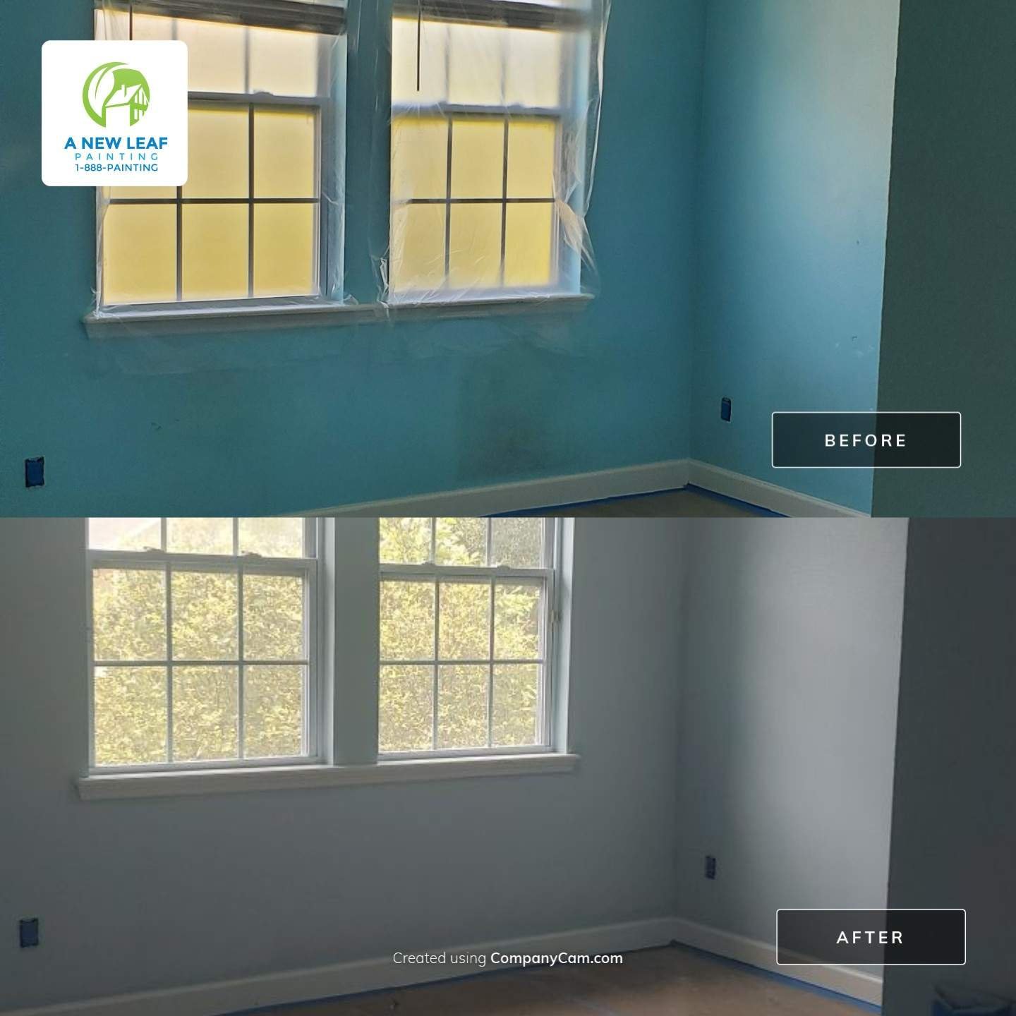 Before and after residential interior painting in Nocatee, FL