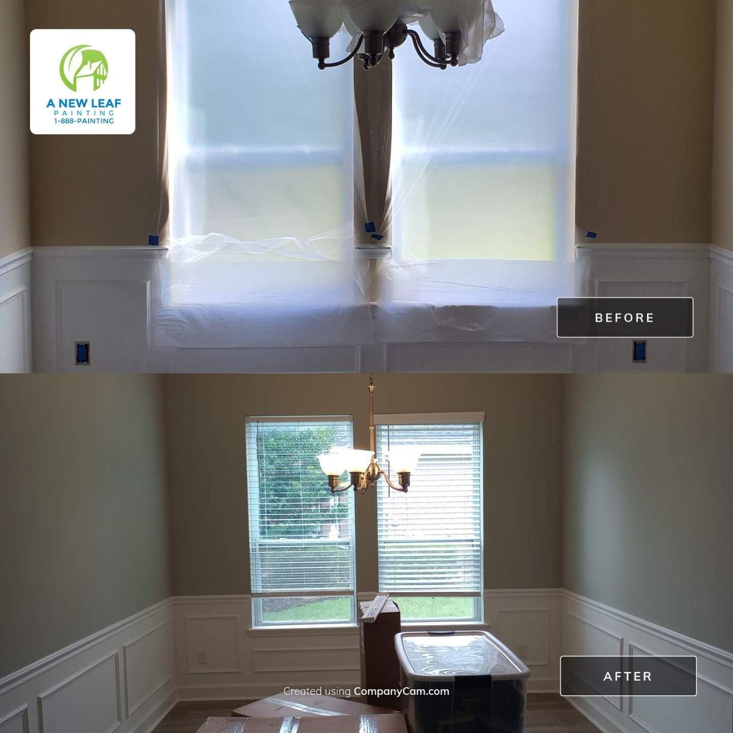 Before and after interior repaint of a Nocatee home