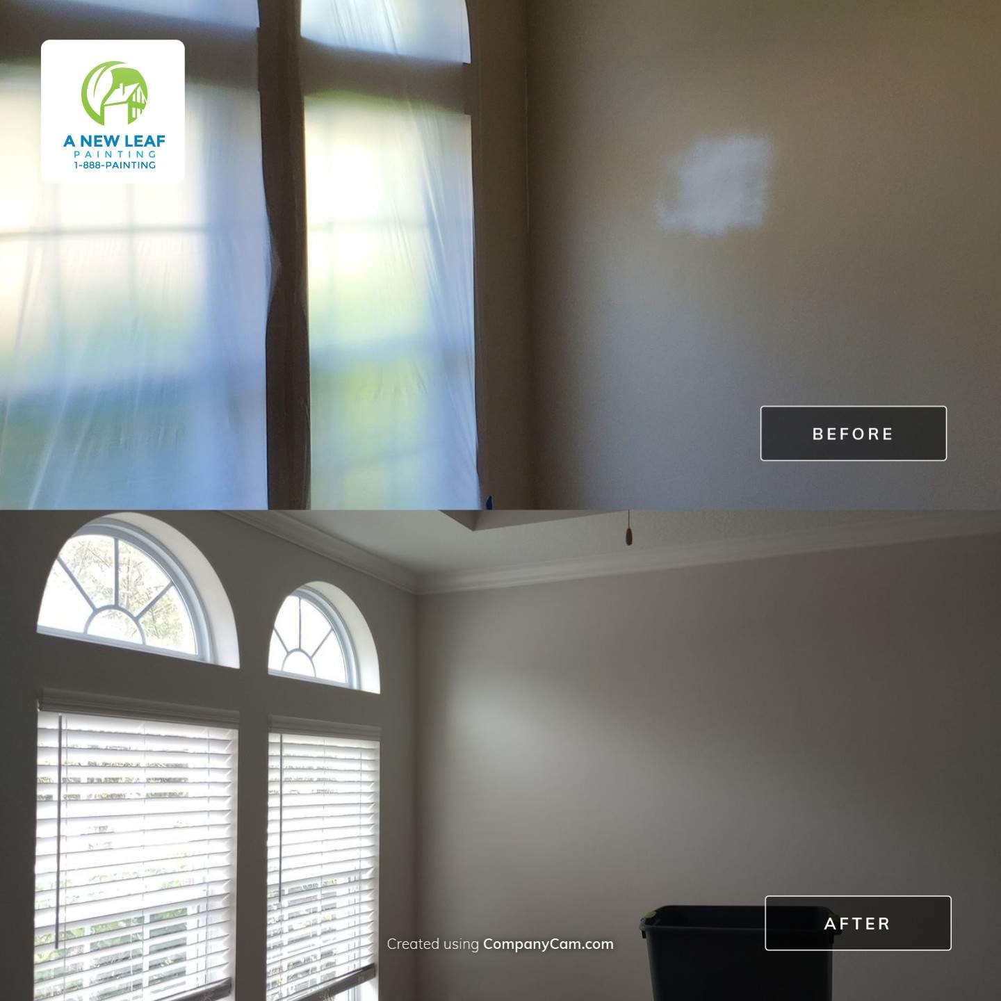 Before and after residential painting project in Nocatee, FL