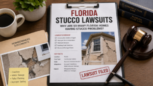 Florida stucco lawsuits involving cracked stucco, moisture intrusion and construction defect claims